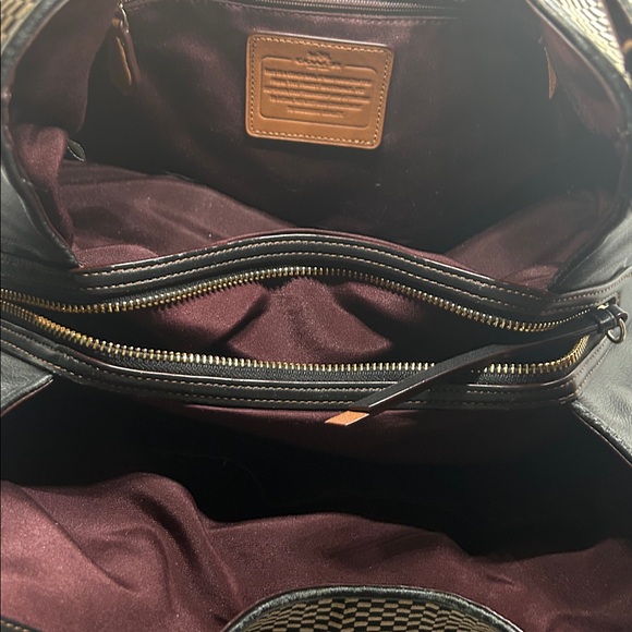 Coach Madison Carlyle Exploded Reps Brown/Black Leather Hobo Shoulder Bag Purse - Picture 14 of 16